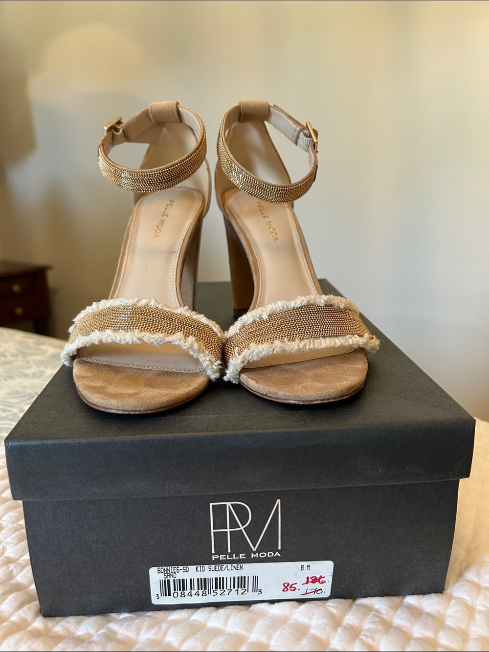 Pella Moda Bonnies suede/linen sandals